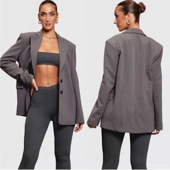 House of CB Aline Dark Grey Oversized Classic Collar Notched Lapel Blazer XL - Picture 10 of 10